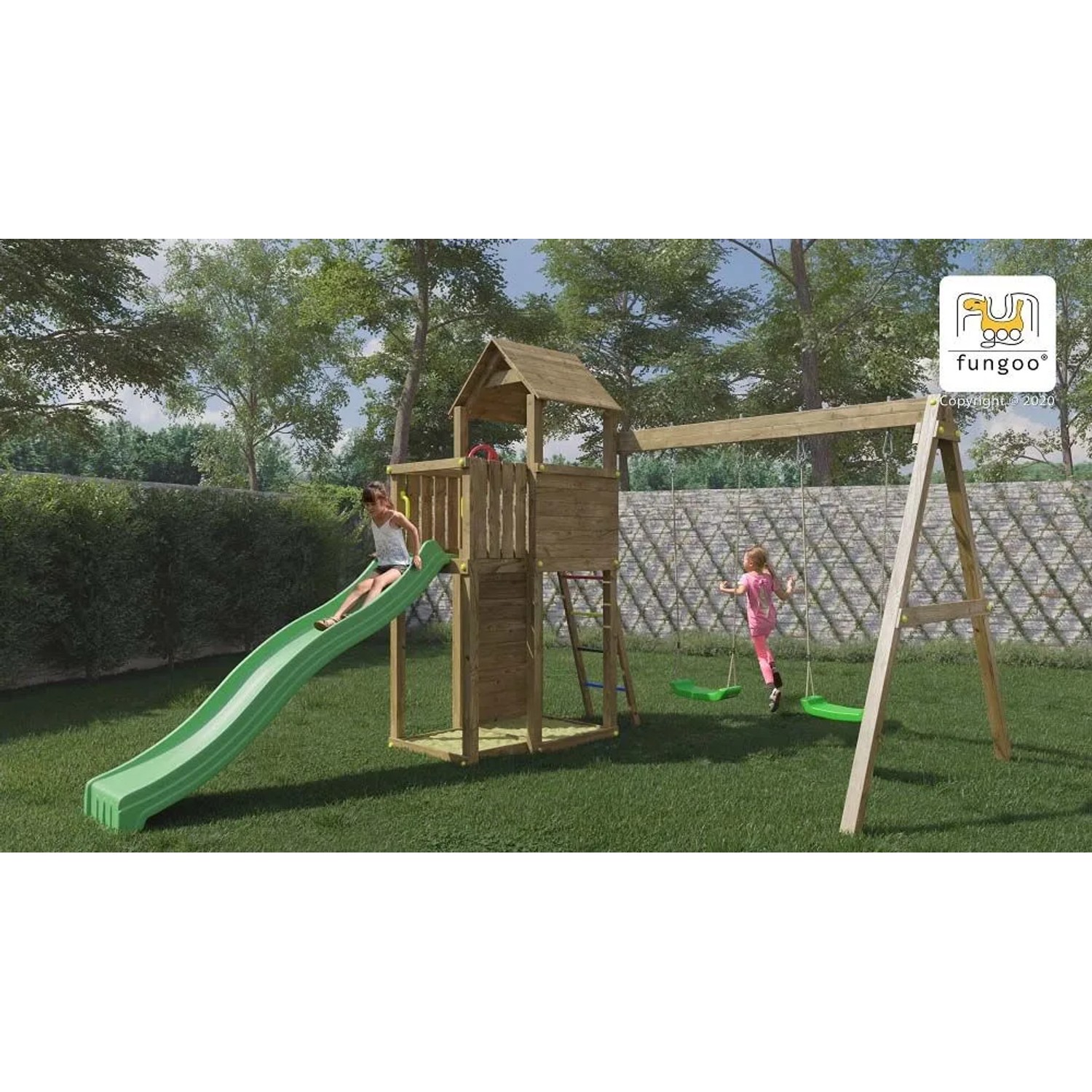 Gioco da giardino Boomer 3 con scivolo e altalene 432x303xh272 cm_4