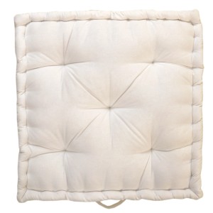 Cuscino da seduta quadrato trapuntato in bianco, categoria Cuscini e copricuscini.