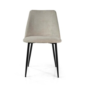 Sedia imbottita Molly tessuto color sabbia struttura in metallo 49,2x57,5h84 cm