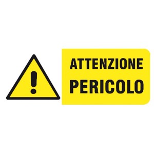 Segnale di avvertimento giallo "Attenzione! Pericolo!" per una maggiore sicurezza, categoria Targhe.