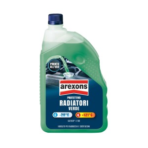 Liquido radiatore verde Arexons per la cura dell'auto. Protegge da gelo e surriscaldamento.
