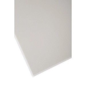 Dettaglio di una lastra in plastica bianca t.b.t. Ideale per coperture plastiche e lastre alveolari.