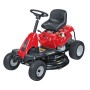 Tosaerba rider Troy-Bilt Mini-Rider 76T-S rosso con scarico laterale.