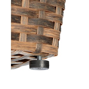 Dettaglio: Vaso di fiori conico marrone (17x17 cm) effetto rattan con piedino regolabile.