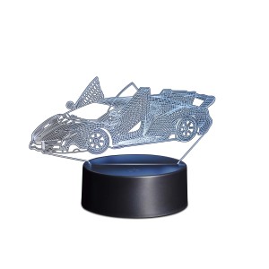 t.b.t. lampada da tavolo di design con motivo auto, luce decorativa moderna per il comodino.