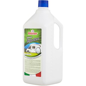 Rhütten Elimina Righe Nere, tanica di detergente per caravan e camper.