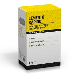 Confezione di cemento rapido, ideale per riparazioni e fissaggi rapidi, 5 kg.