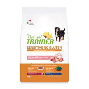 Natural Trainer Sensitive cibo secco per cani, senza glutine, con maiale e ananas, 3kg.