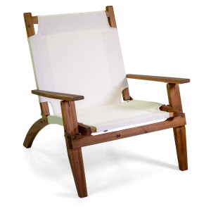 Sedia da giardino in legno Diane in tessuto ecru' 76x89x91 cm