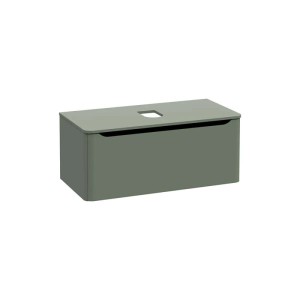 Mobile bagno base lavabo sospeso 1 cassetto Integra Round 100 cm matt green