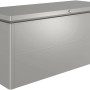 Biohort LoungeBox 200 in grigio quarzo metallizzato: box universale per giardino, terrazza e balcone.