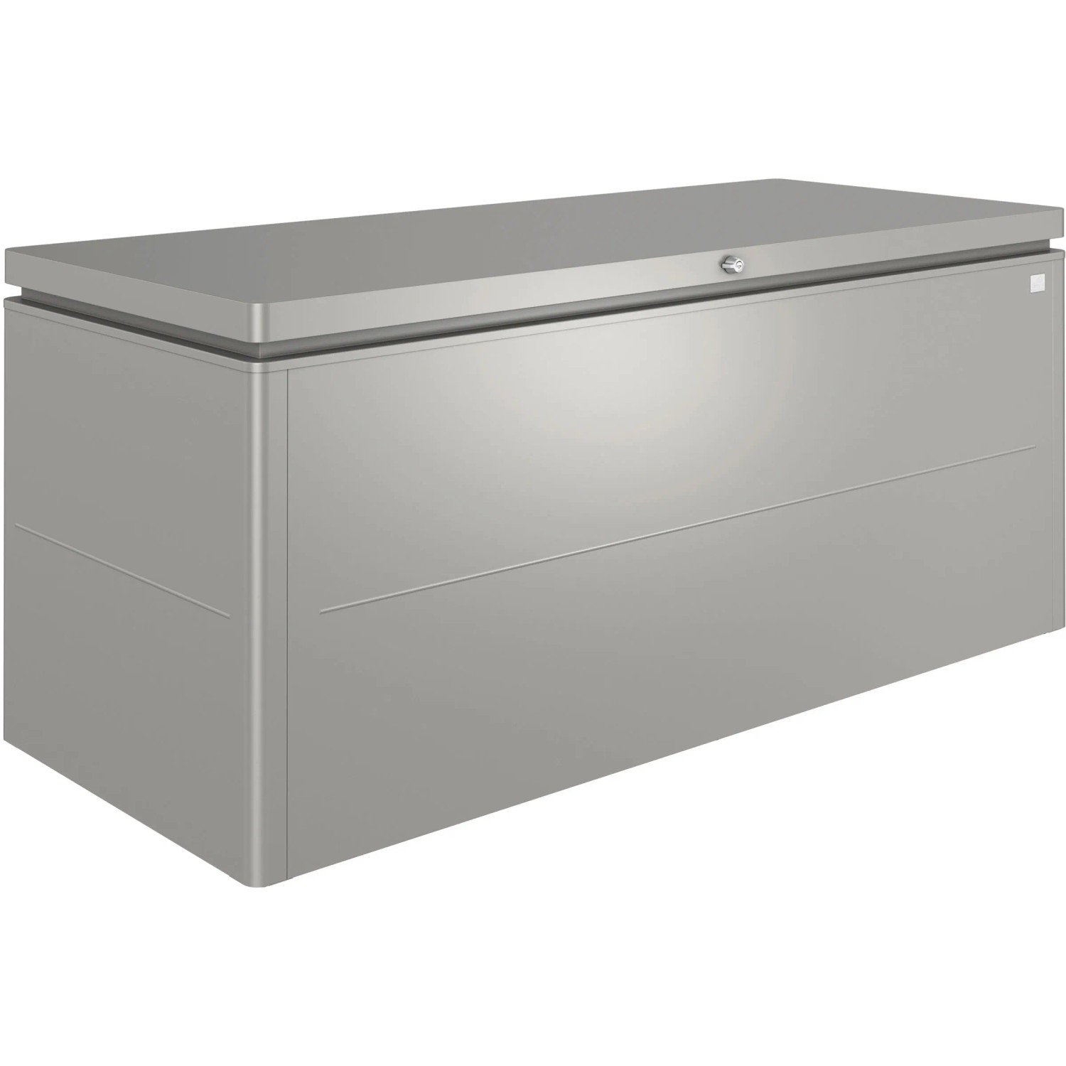 Biohort LoungeBox 200 in grigio quarzo metallizzato: box universale per giardino, terrazza e balcone.