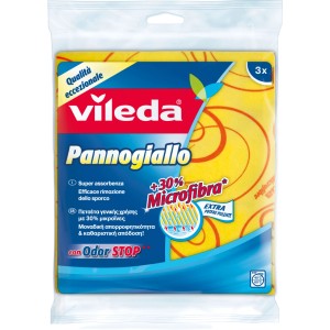 Vileda Pannogiallo panni multiuso, 3 pezzi, gialli. Ideali per la pulizia della casa.