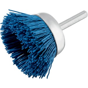 Dettaglio di una spazzola blu t.b.t. per trapani.