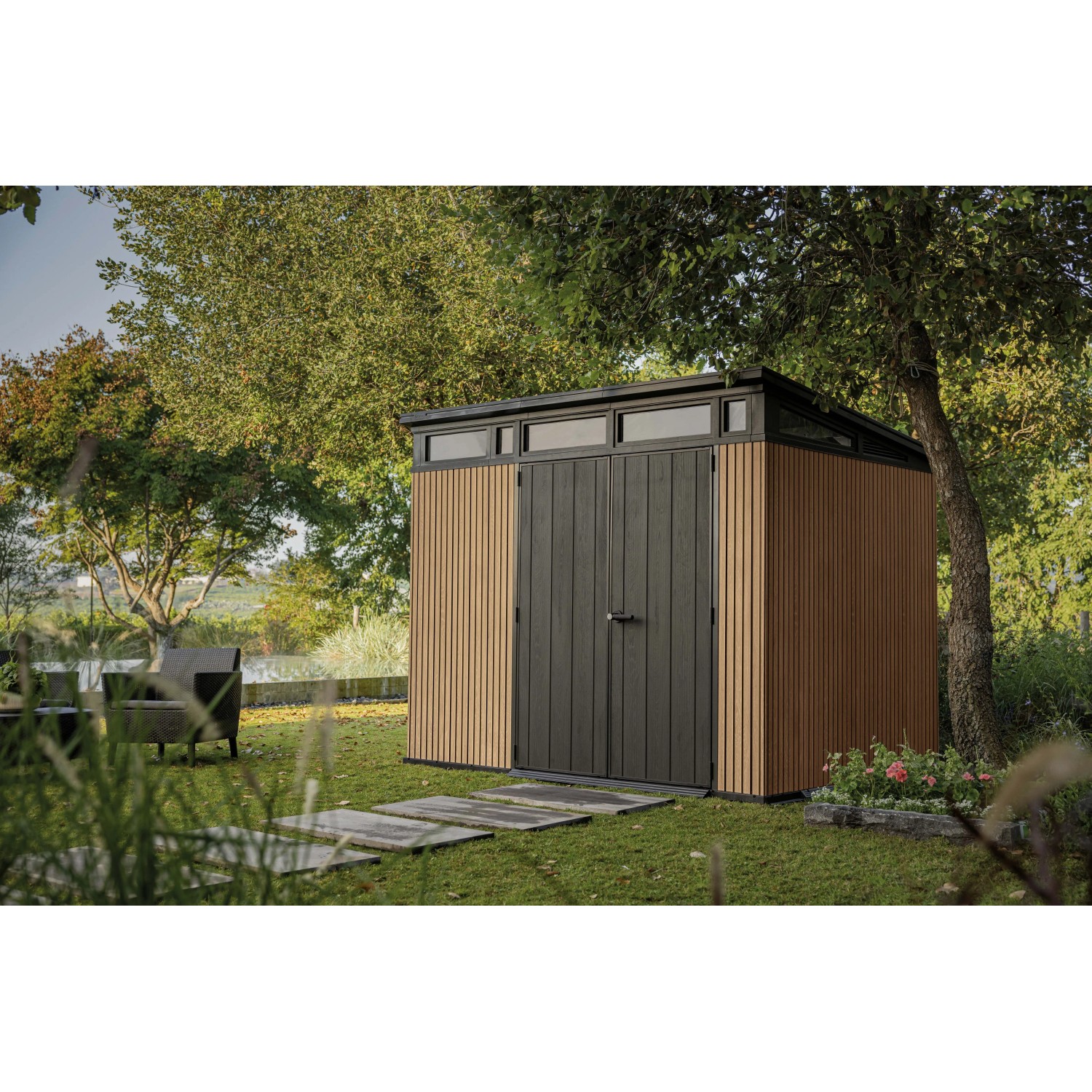 Casetta da giardino in plastica Keter Pent sp. 20 mm marrone chiaro 6 m²_12