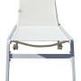 Lettino prendisole t.b.t. bianco in metallo e tessuto per giardino o terrazza.