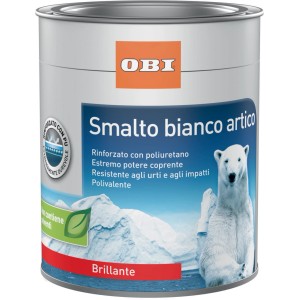 Barattolo di smalto bianco lucido OBI Arctic, 2 l, per interni ed esterni.