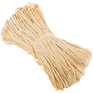 Raffia naturale 50g, beige, per lavori di legatura decorativi in giardino e in casa.