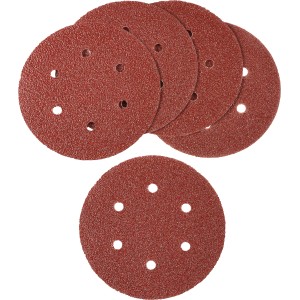 Set di 5 dischi abrasivi forati LUX per levigatrice rotorbitale, grana 40, diametro 150 mm.