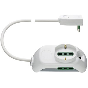 Multipresa t.b.t. bianca con spina e diverse prese.