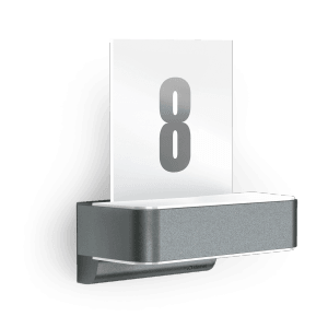 Lampada da esterno LED Steinel L 820 SC antracite con pannello numero civico