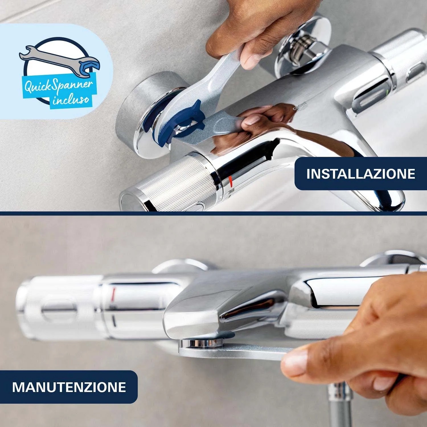 Miscelatore monocomando doccia esterno Grohe Dice cromo_14