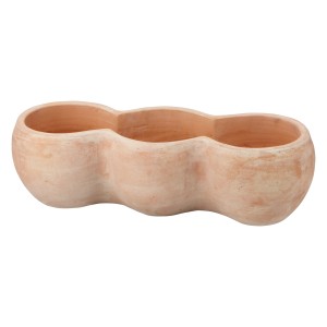 Fioriera in terracotta, 46 cm, con tre vasche per piante per giardino o balcone.