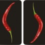 Wenko Coprifornelli Hot Peperoni, set da 2, multicolore. Piastre in vetro con motivo peperoncino.