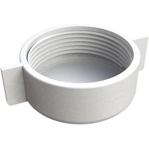Sifone Tappi T.b.t. bianco con filettatura interna e maniglie laterali.