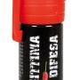 Spray al peperoncino per autodifesa con tappo rosso.