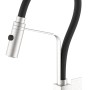 Miscelatore monocomando t.b.t. per cucina con bocca flessibile nera.