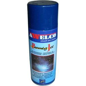 Spray blu per la preparazione della saldatura. Accessorio per saldatrici.