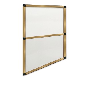 t.b.t. Zanzariera fissa con telaio dorato.