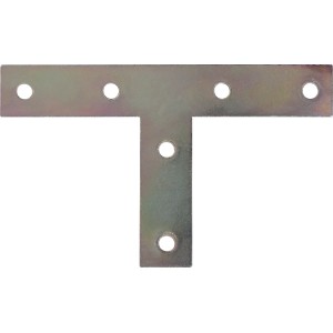 Connettore piatto a T zincato, 120x54x19 mm, per giunzioni in legno e costruzione di mobili.