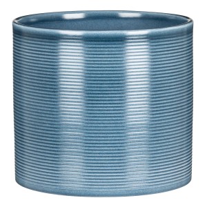 Vaso per piante t.b.t. blu a coste per interni.