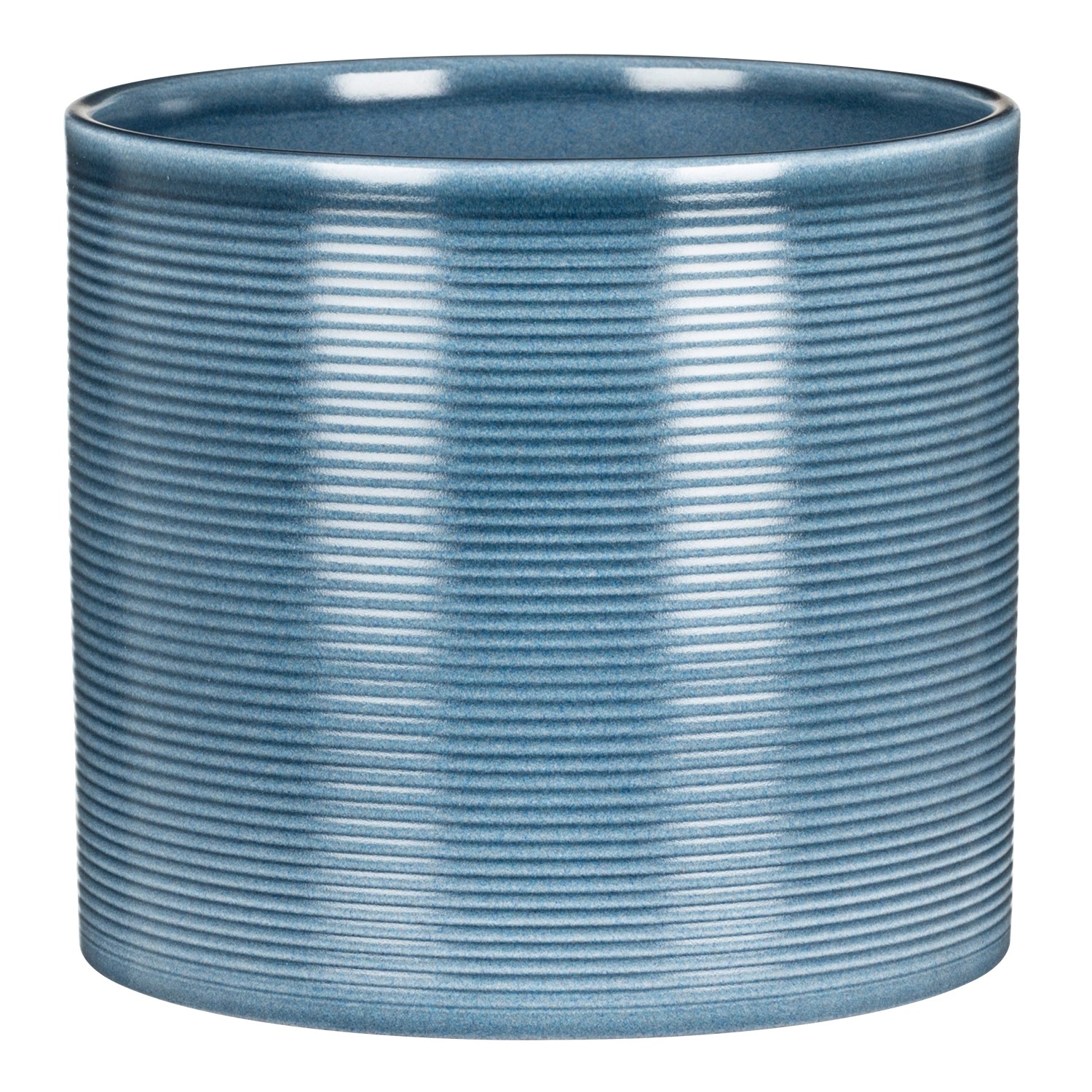 Vaso per piante t.b.t. blu a coste per interni.