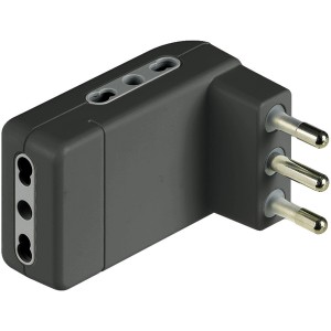 Adattatore multiplo t.b.t. grigio per prese.