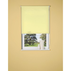 Tenda a rullo parasole gialla OBI Sagunto, 80x175 cm, montata sulla finestra.