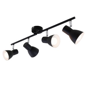 Faretto Briloner Cup orientabile a 4 luci in stile retrò, nero.