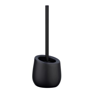 Set WC Wenko Badi nero con scopino in silicone e porta scopino in ceramica.