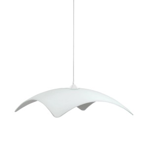 Lampada a sospensione bianca t.b.t. dal design moderno per interni.