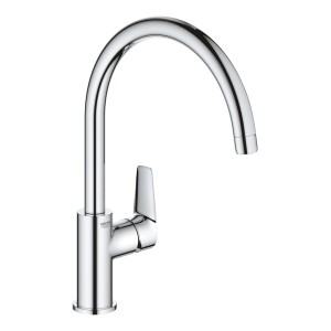 Miscelatore monocomando per lavello Grohe QuickFix Start Edge con bocca alta girevole.