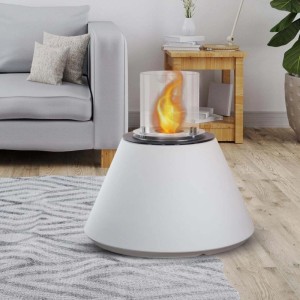 Camino a bioetanolo giardino Divina Fire Stromboli 3,4 kW Ø60xH56 cm bianco p.
