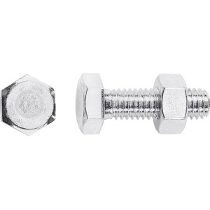 Vite per metallo LUX M8x30 mm, zincata, con dado, per costruzioni pesanti.