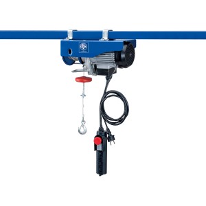 Paranco elettrico LUX SZ-200/400 per sollevare carichi fino a 400 kg con gancio di sicurezza.