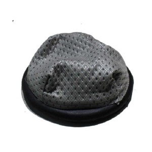 Copertura grigia per accessori aspirapolvere con piccoli fori e bordo nero.