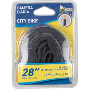 Camera d'aria per bici da città 28 pollici, valvola Schrader.