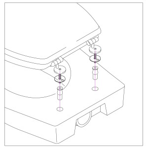 Elementi di montaggio per sedili WC, accessori per l'installazione.