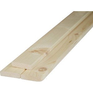Listelli in legno piallato, colore legno chiaro, per interni e decorazioni.