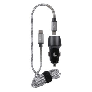 t.b.t. Adattatore caricatore per auto con porta USB e USB-C per interni auto.